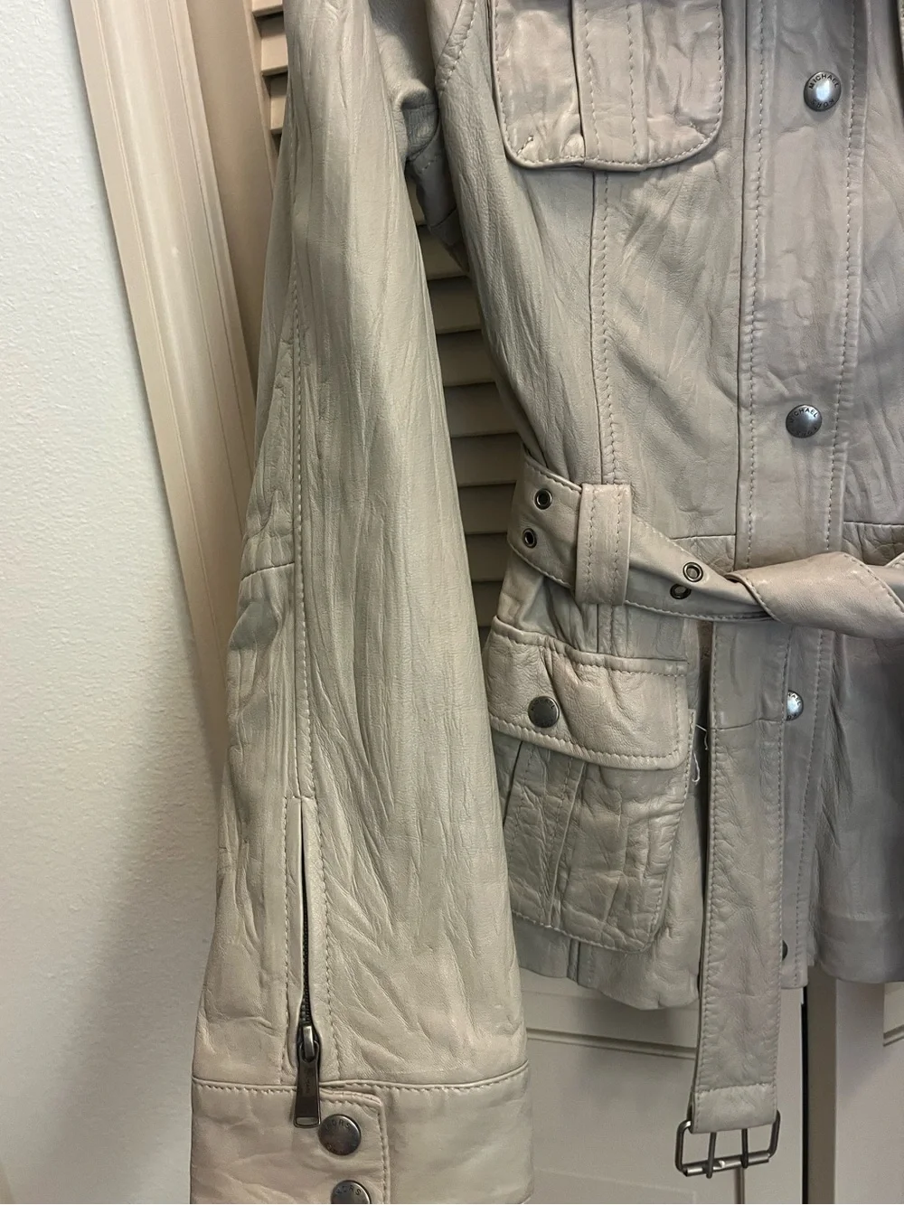 Vintage Michael Kors LEATHER belted utility jacket medium
